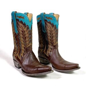 Old Gringo Chocolate and Teal Western Boots